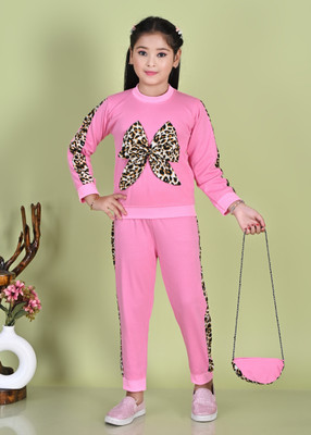 RadhikaFaashion Baby Girls Casual Sweatshirt Pant(Pink)