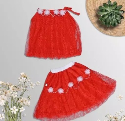 BISAL Baby Girls Party(Festive) Top Skirt(Red)