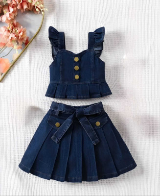 DRITI Baby Girls Party(Festive) Top Skirt(BLUE)