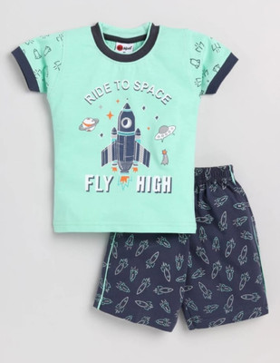 Kidzo creation Baby Boys Casual T-shirt Shorts(Green)
