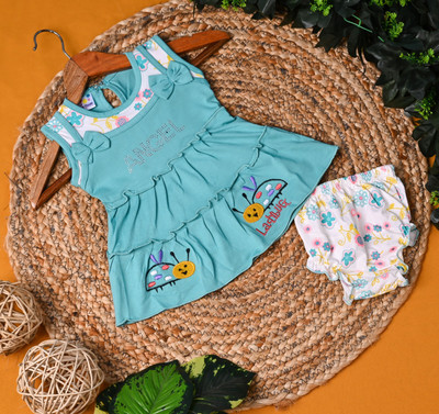 ER LIFE STYLE Baby Girls Casual Dress Shorts(Light Blue)