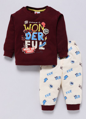 Mars Infiniti Boys Casual T-shirt Track Pants(Maroon)