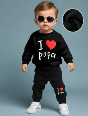 Kidszone Baby Boys & Baby Girls Casual Sweatshirt Sweatpant(BLACK)