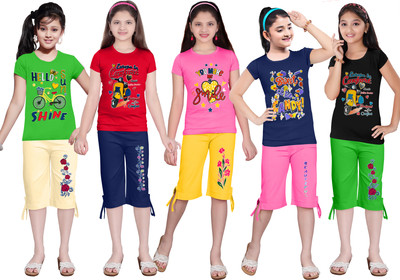 KS KOARRA Girls Casual T-shirt Track Pants(237 MULTICOLOURRS)