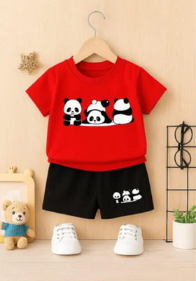 JAD Baby Girls Casual T-shirt Shorts(RED)