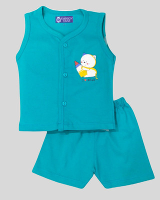 FASHION GRAB Baby Boys & Baby Girls Casual T-shirt Shorts(Rama Green)