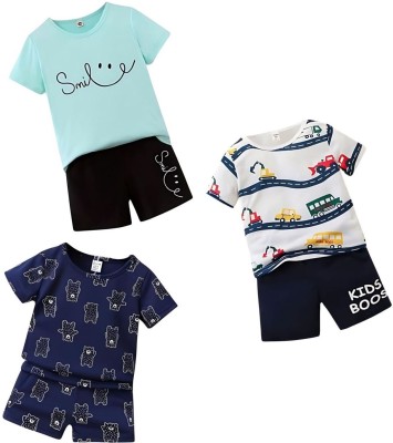 Vedakshi Creation Baby Boys Casual T-shirt Shorts(NB-AB-Multi)