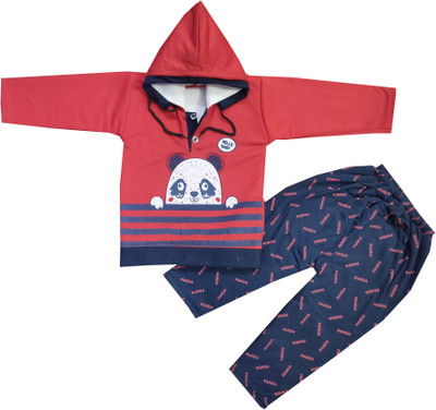 Siddhi Enterprises Baby Boys & Baby Girls Casual T-shirt Pyjama(RED)