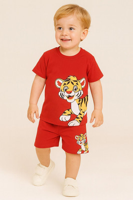 Cutevibe Baby Boys & Baby Girls Jungle Book Party(Festive) T-shirt Skirt(RED)