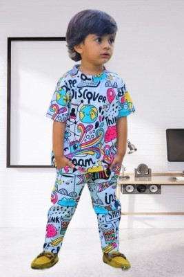 KRIYU CREATION Kids Nightwear Baby Boys & Baby Girls Printed Cotton Blend(Multicolor Pack of 1)