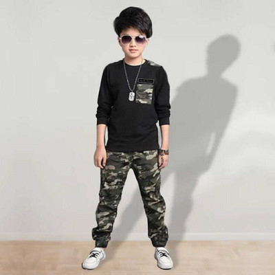 Charmi Fashion Boys Casual T-shirt Pant(Black, Multicolour)
