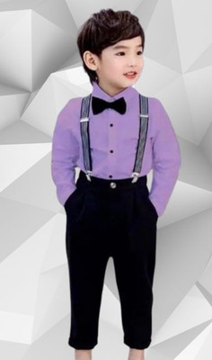 Varnikka collection Boys Party(Festive) Shirt Pant(PURPLE)