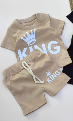 Blary FASHION PLANET Baby Boys Casual T-shirt Shorts(BEIGE)
