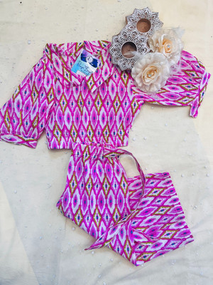 Rangi Saga Girls Casual Top Pant(Pink)