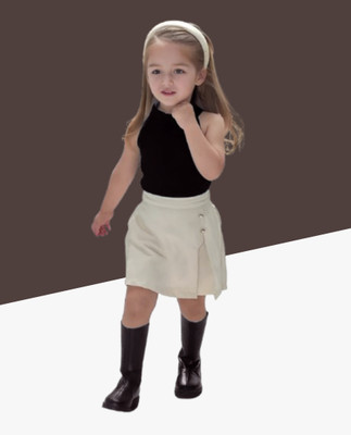 MENVVY Baby Girls Party(Festive) Top Shorts(BLACK)