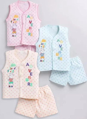 HouseOfCommon Baby Boys & Baby Girls Party(Festive) T-shirt Shorts(MULTICOLOR)