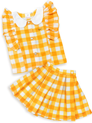 Corazon Girls Casual Top Skirt(Yellow)