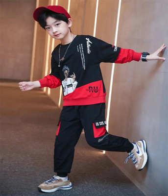 HEYDALS Baby Boys & Baby Girls Casual T-shirt Track Pants(Red)