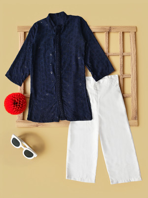 Bella Moda Boys Party(Festive) Kurta Pyjama(Blue)