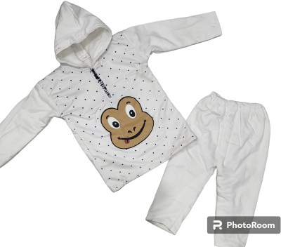 SVM FASHION Baby Boys Casual Jacket Pyjama(White)