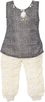 Wishkaro Baby Girls Party(Festive) Top Capri(Grey)