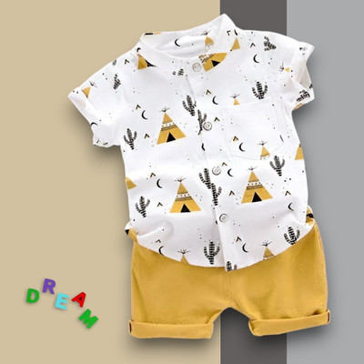 PROVOGUE Baby Boys & Baby Girls Party(Festive) Shirt Shorts(CLASSIC_YELLOW)