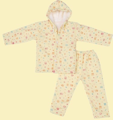 SwellSwag Baby Boys & Baby Girls Casual Sweatshirt Pyjama(Yellow)