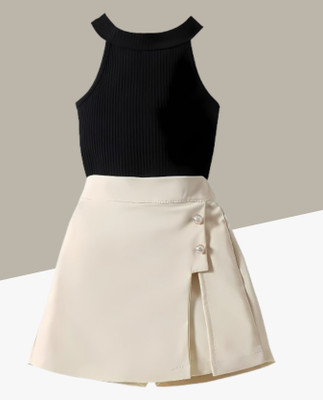 MENVVY Baby Girls Party(Festive) Top Shorts(BLACK)