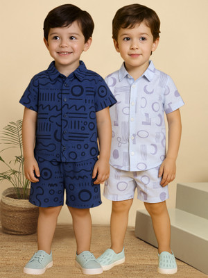 PROVOGUE Boys Casual Shirt Shorts(Multicolor2)