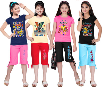 KS KOARRA Girls Casual T-shirt Track Pants(196 MULTICOLOURRS)