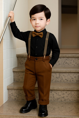 Bleckz Someck Boys Party(Festive) Shirt Pant(Black)