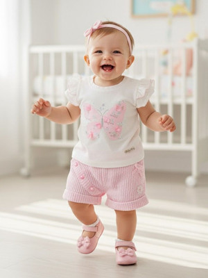 BABY'S DAY Baby Girls Casual Top Pant(Pink 8)