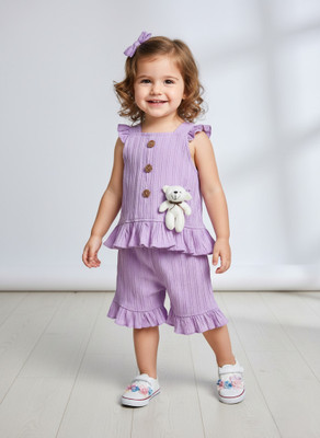 MODESTYLE Baby Girls Party(Festive) Top Pant(LAVENDER)