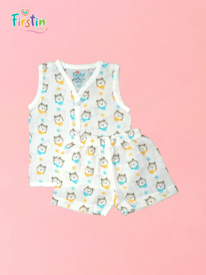Firstin Baby Boys & Baby Girls Casual Vest Shorts(Muffler Fox)