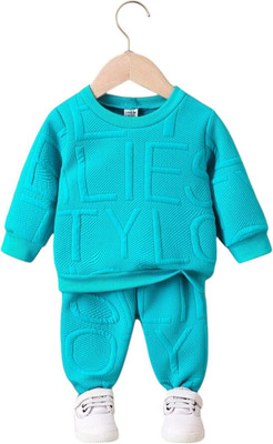 HouseOfCommon Boys & Girls Casual Sweatshirt Sweatpant(Sky Blue)