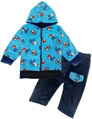 Mahi Fashion Baby Boys & Baby Girls Casual Jacket Pyjama(Blue)