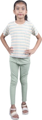 Vinson Girls Casual T-shirt Jegging(Green)