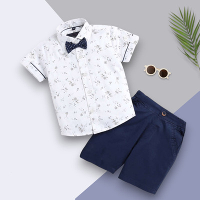 WinsKart Baby Boys & Baby Girls Party(Festive) Shirt Shorts(1001_WHITE)