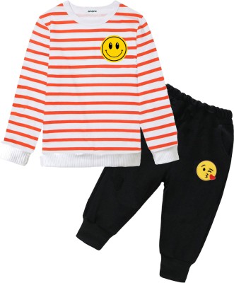 AVOVU Baby Boys & Baby Girls Casual Sweatshirt Track Pants(Orange)