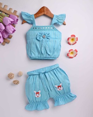 Latest Dresses Baby Girls Party(Festive) Top Pant(SKY BLUE)