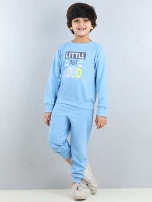 Aww Hunnie Boys & Girls Casual Sweatshirt Pyjama(Blue)