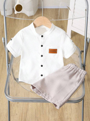 Pheraava Baby Boys Party(Festive) Shirt Shorts(WHITE)