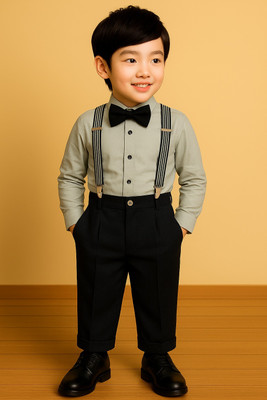 Bleckz Someck Boys Party(Festive) Shirt Pant(Grey)