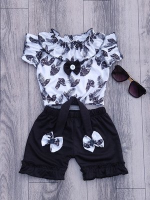 jay mastam fashion Baby Girls Casual Top Shorts(BLACK)