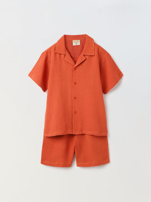 Spunkies Boys Casual Top Shorts(Rust)