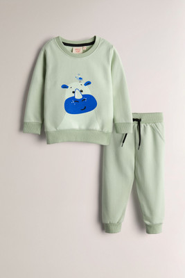 uncle fox Baby Boys & Baby Girls Casual Sweatshirt Sweatpant(Green Lilly)