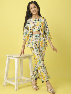 Ishti Girls Party(Festive) Top Pant(Yellow)