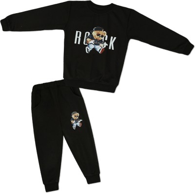 High Street Clothing co Baby Boys & Baby Girls Casual Sweatshirt Track Pants(Black)