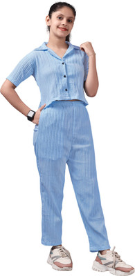 Lkcreation Baby Girls Party(Festive) Top Pant(Firozi)