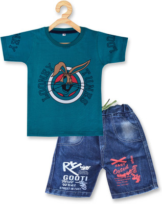 Style Generation Boys Tom & Jerry Party(Festive) T-shirt Pant(Dark Blue)